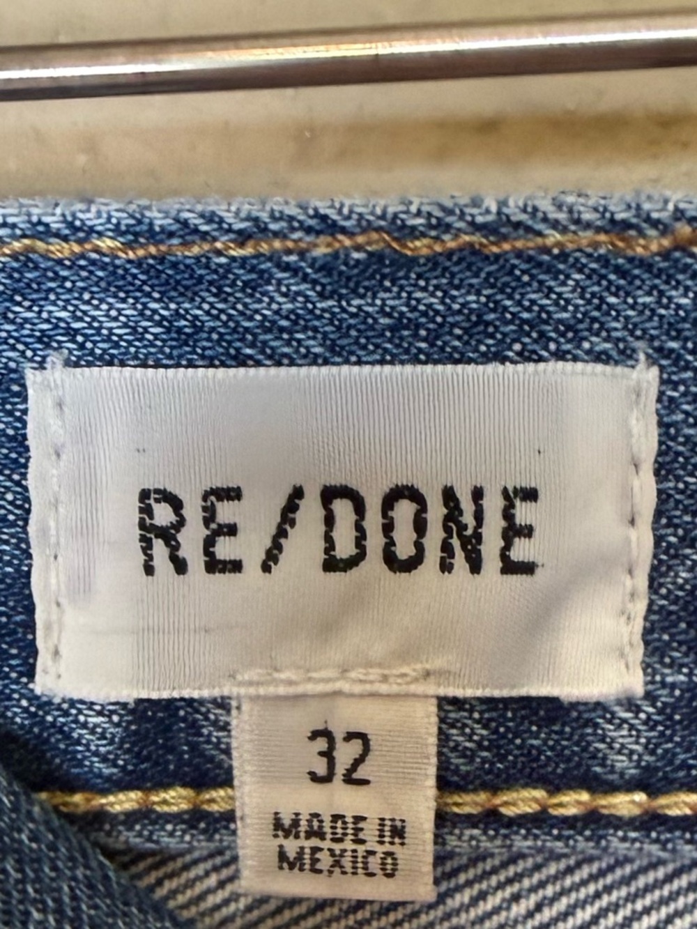Re/Done Light Wash Indigo 70s Ultra High Rise Stove Pipe Jeans Size 32 - Picture 5 of 7